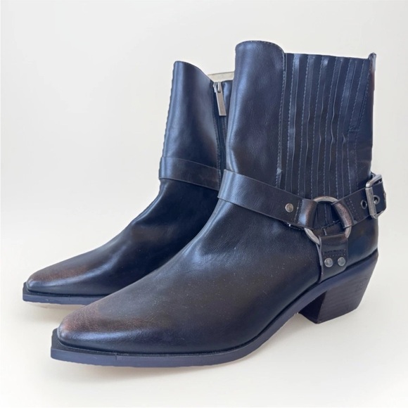 Lulus Karson Dark Brown Distressed Moto Ankle Boots Shoes Women’s size 7 - Picture 6 of 10